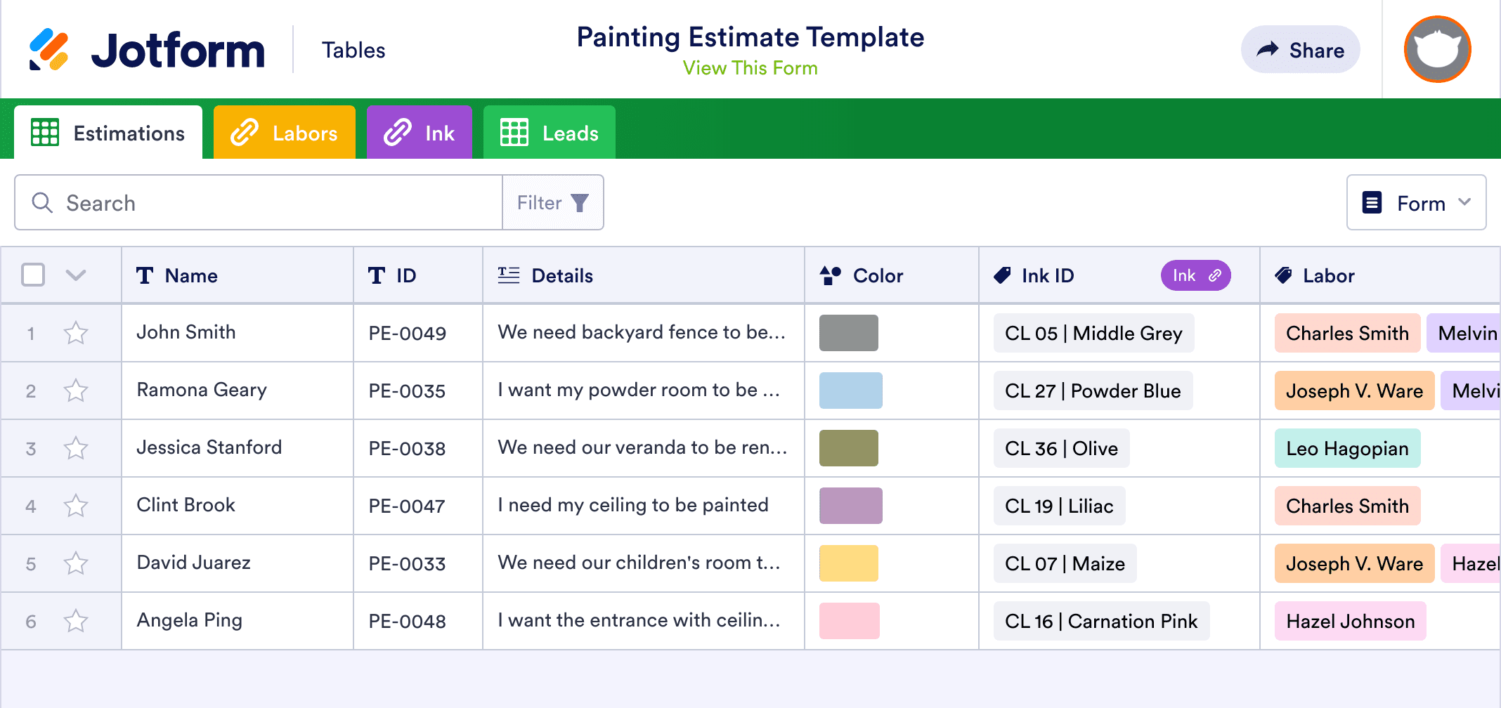 Painting Estimate Template