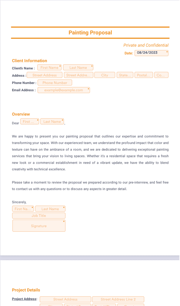 Painting Proposal Template Sign Templates Jotform