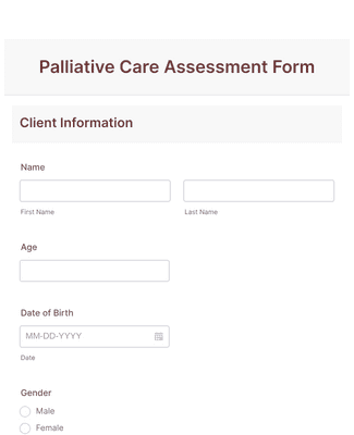 Form Templates: Palliative Care Assessment Form