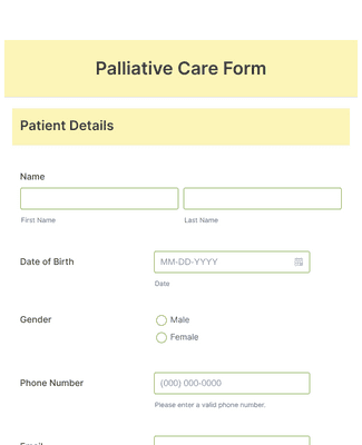 Palliative Care Form