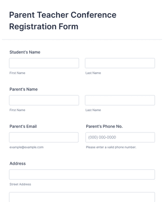 Parent Teacher Conference Registration Form