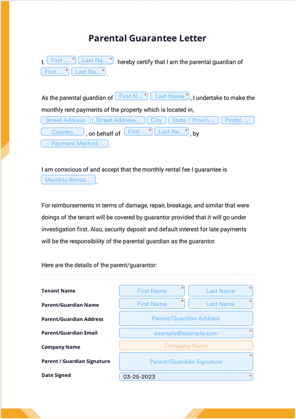 What Is Parental Guarantee Letter