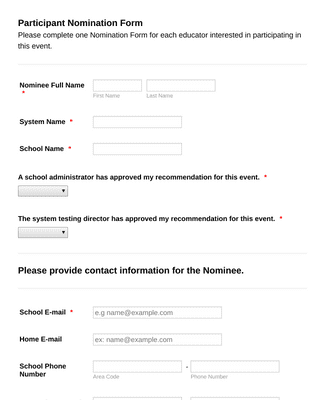 Participant Nomination Form