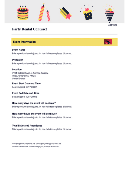 Party Rental Contract