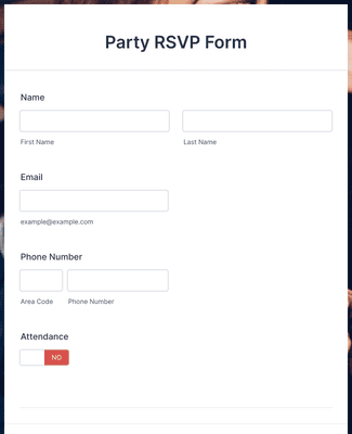 Form Templates: Party RSVP Form