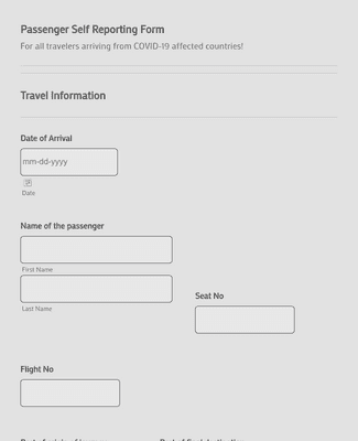 Passenger Self Reporting Form