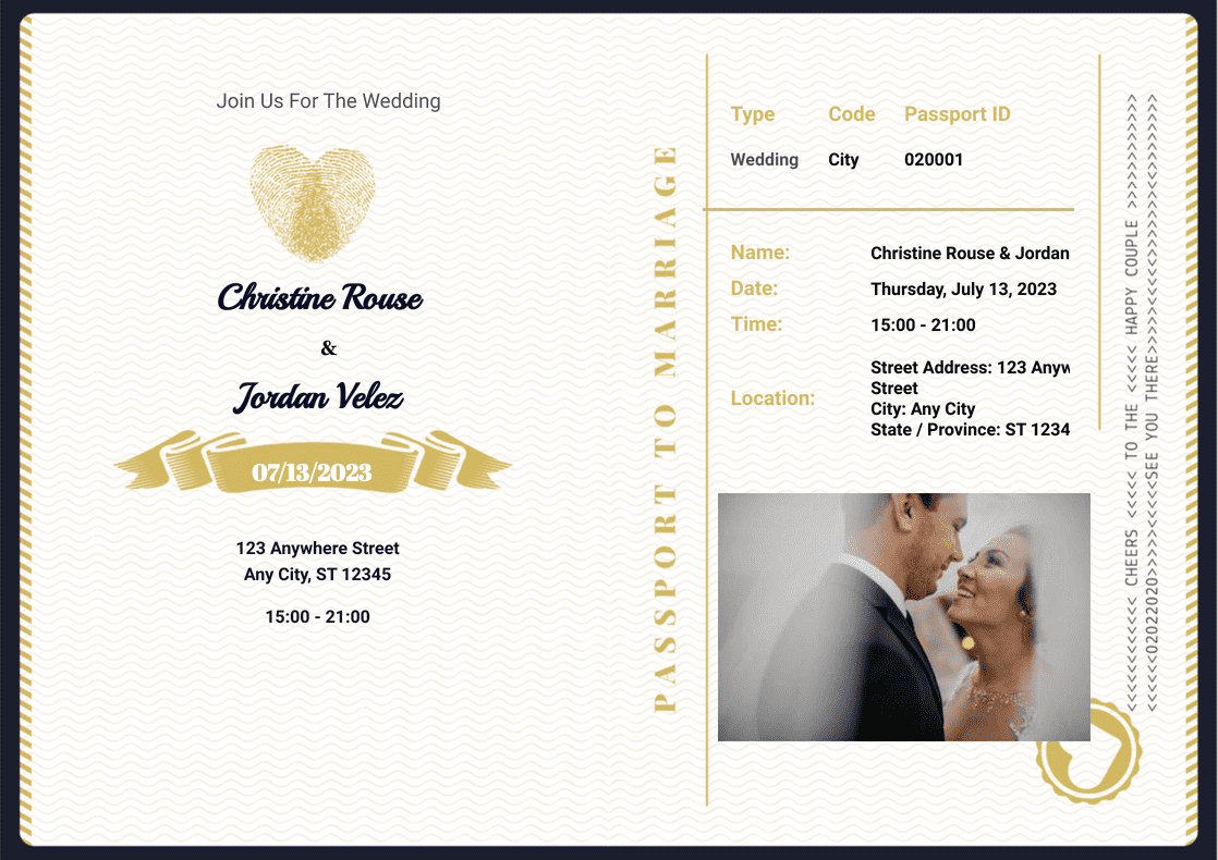 Template passport-wedding-invitation-template