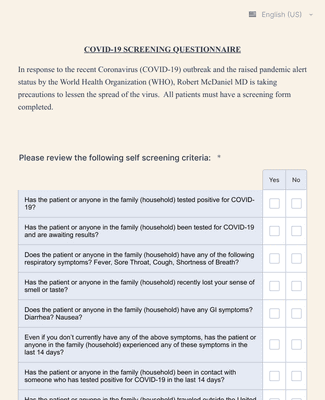 questionnaire screening jotform