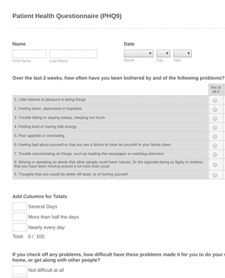 Health Risk Assessment Questionnaire Form Template | Jotform