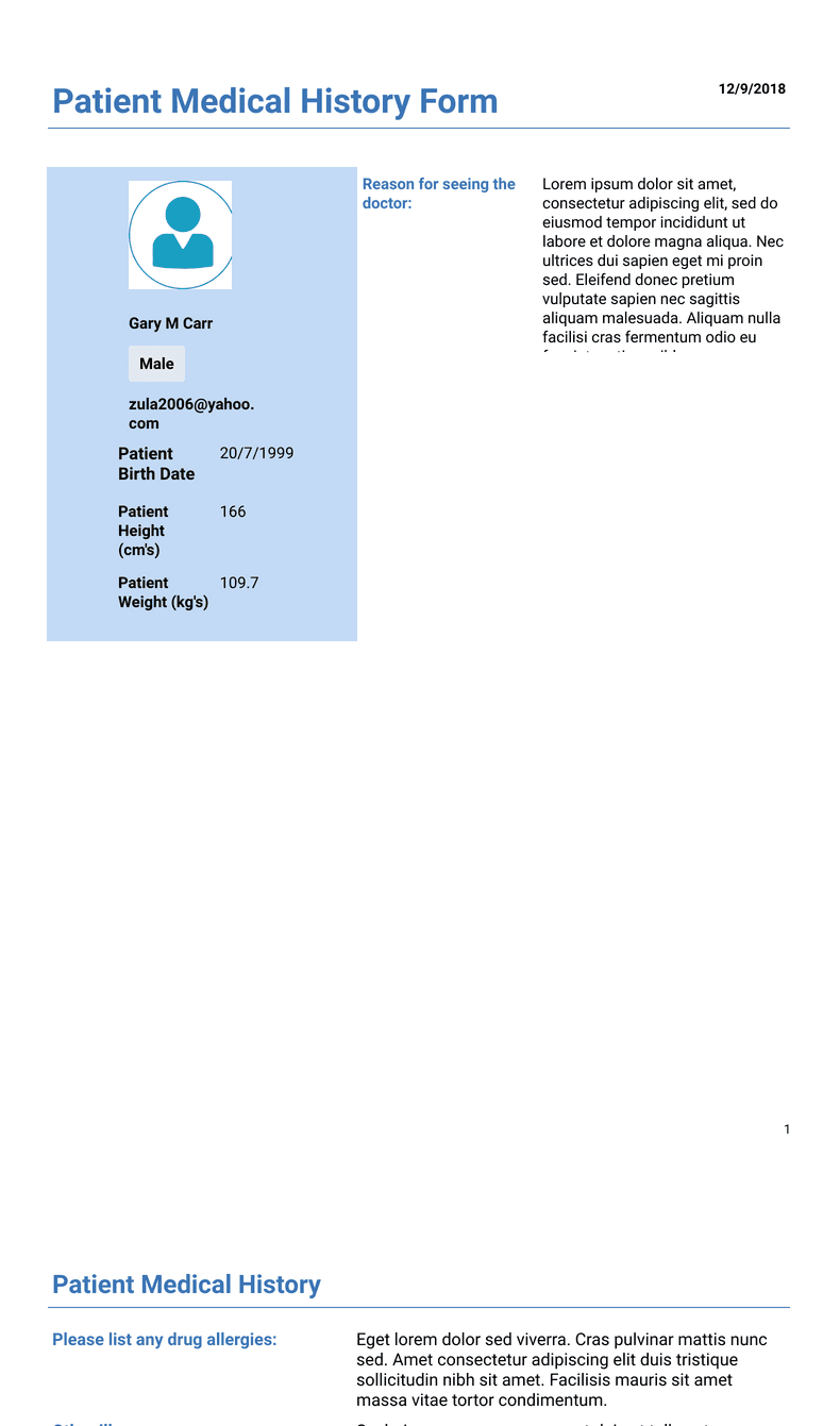 Patient Medical History Template PDF Templates Jotform