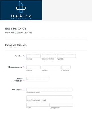 Patient Registry and Immunization Form in Spanish