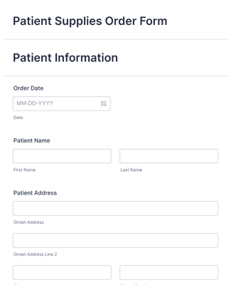 Patient Supplies Order Form