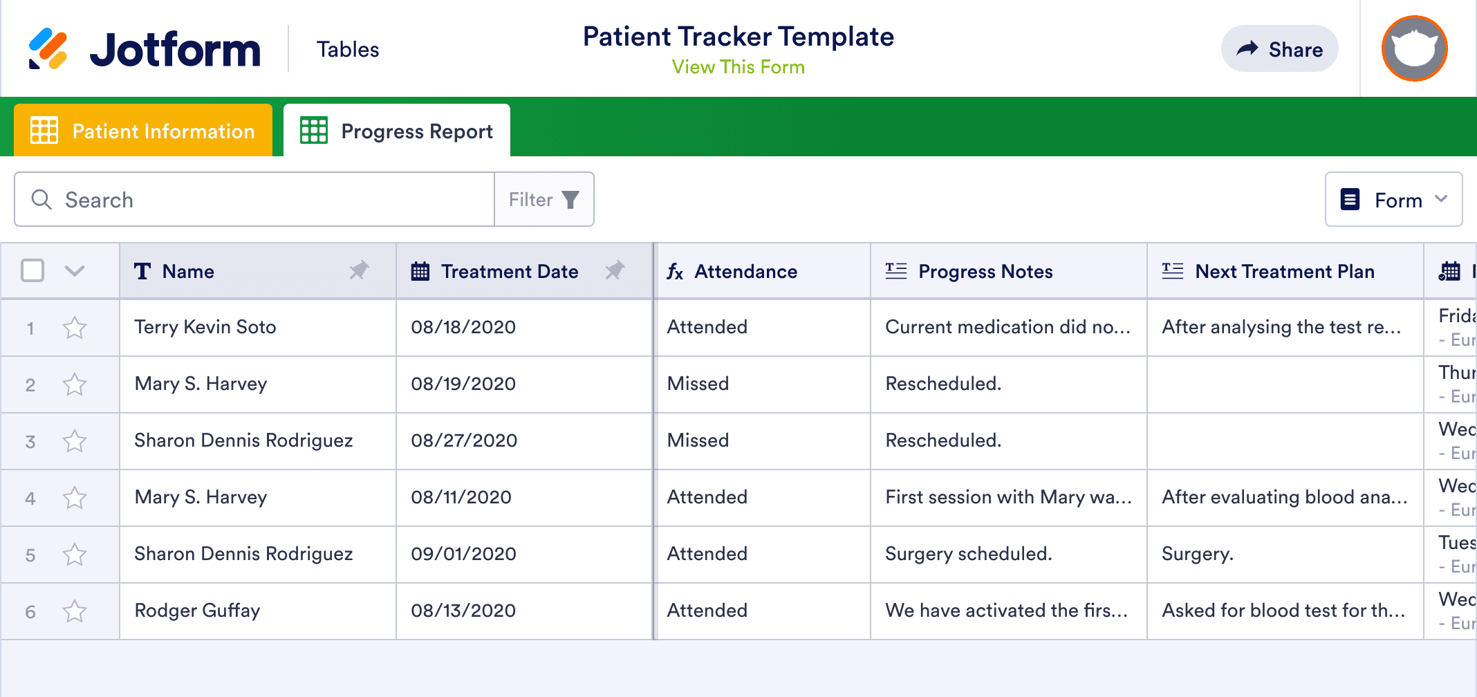Patient Tracker Template