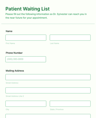 Patient Waiting List Form Template | JotForm Patient Waiting List Form Template | JotForm