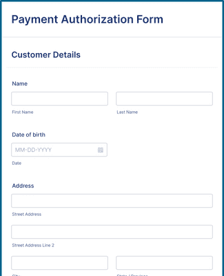 Payment Authorization Form Template | Jotform