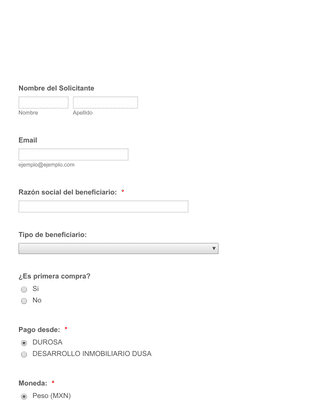 Payment Request Form in Spanish