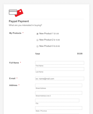 Responsive Paypal Payment Form