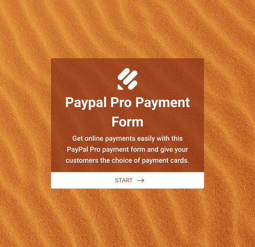Form Templates: PayPal Pro Payment Form