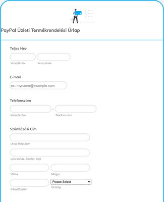 Form Templates: PayPal Üzleti Termékrendelési Űrlap