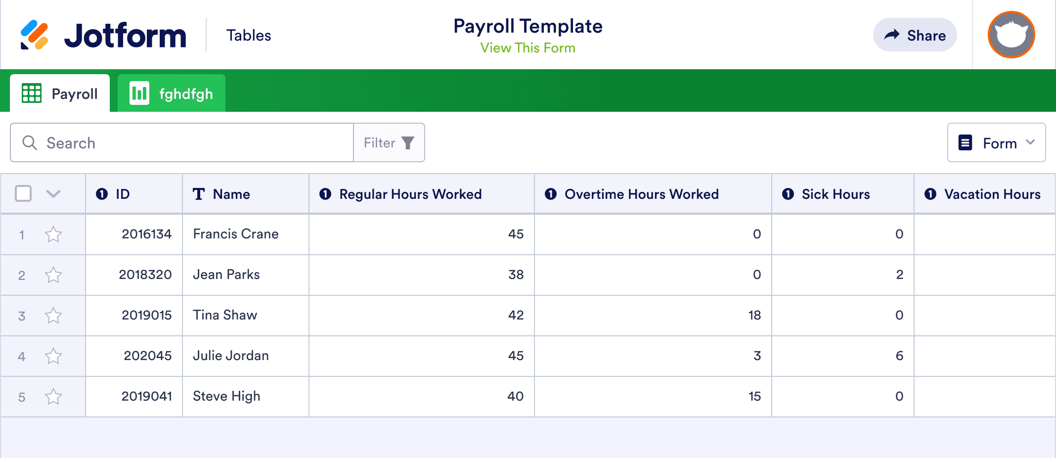 Payroll Template