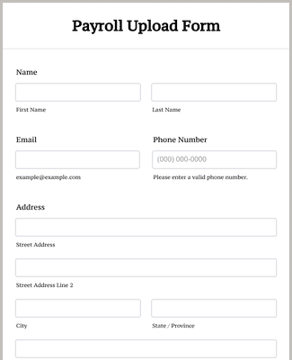 Payroll Upload Form Template | Jotform