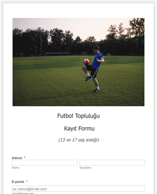 Form Templates: PayU Türkiye Futbol Topluluğu Kayıt Formu
