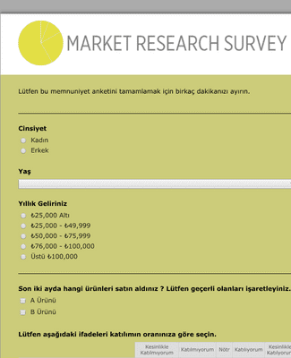 Form Templates: Pazar Araştırması Anketi