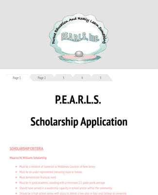 PEARLS Scholarship App