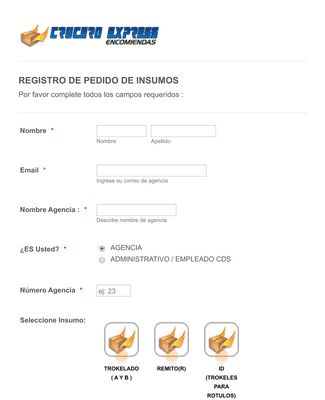 Form Templates: PEDIDO DE INSUMOS CRUCERO EXPRESS