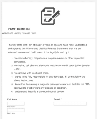 Form Templates: Animal PEMF Liability Release and Waiver Form