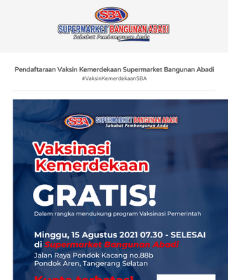 Pendaftaran Vaksin Supermarket Bangunan Abadi