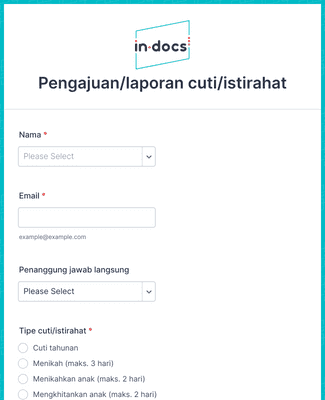 Pengajuan cuti Template Formulir | Jotform