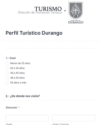 Perfil Turístico Durango (Actualización)