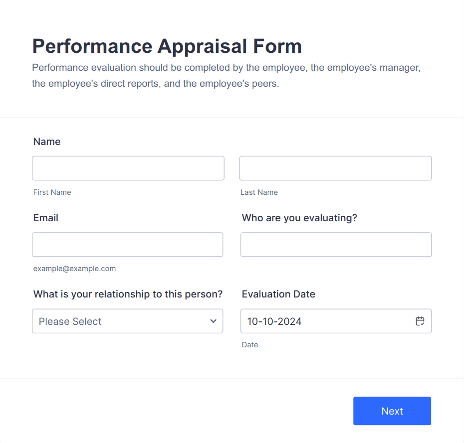 Template performance-appraisal