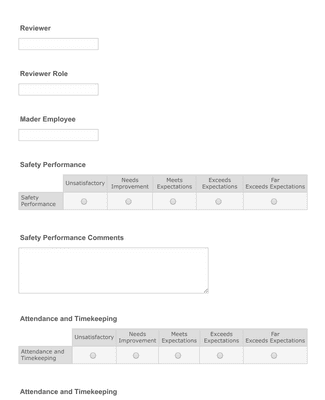 Form Templates: Performance Review Customer Evaluation