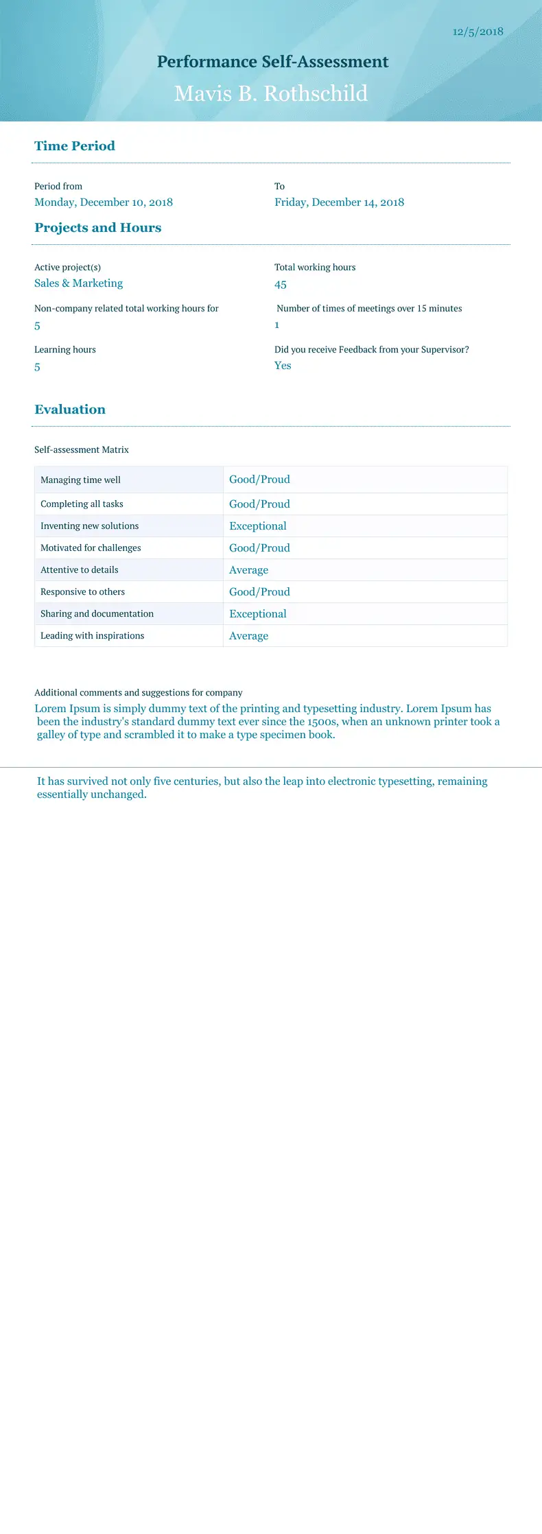 Free Performance Review Templates - PDF Templates | Jotform