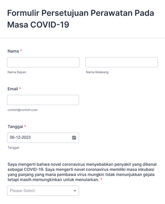 Persetujuan Perawatan Pada Masa COVID-19 Template Formulir | Jotform