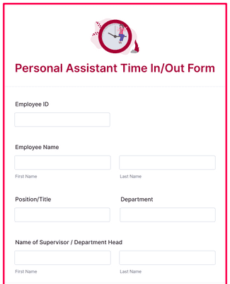 Personal Assistant Time InOut Form