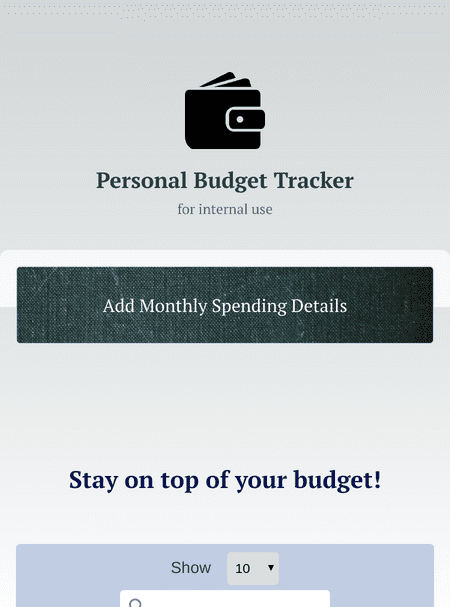 Personal Budget App