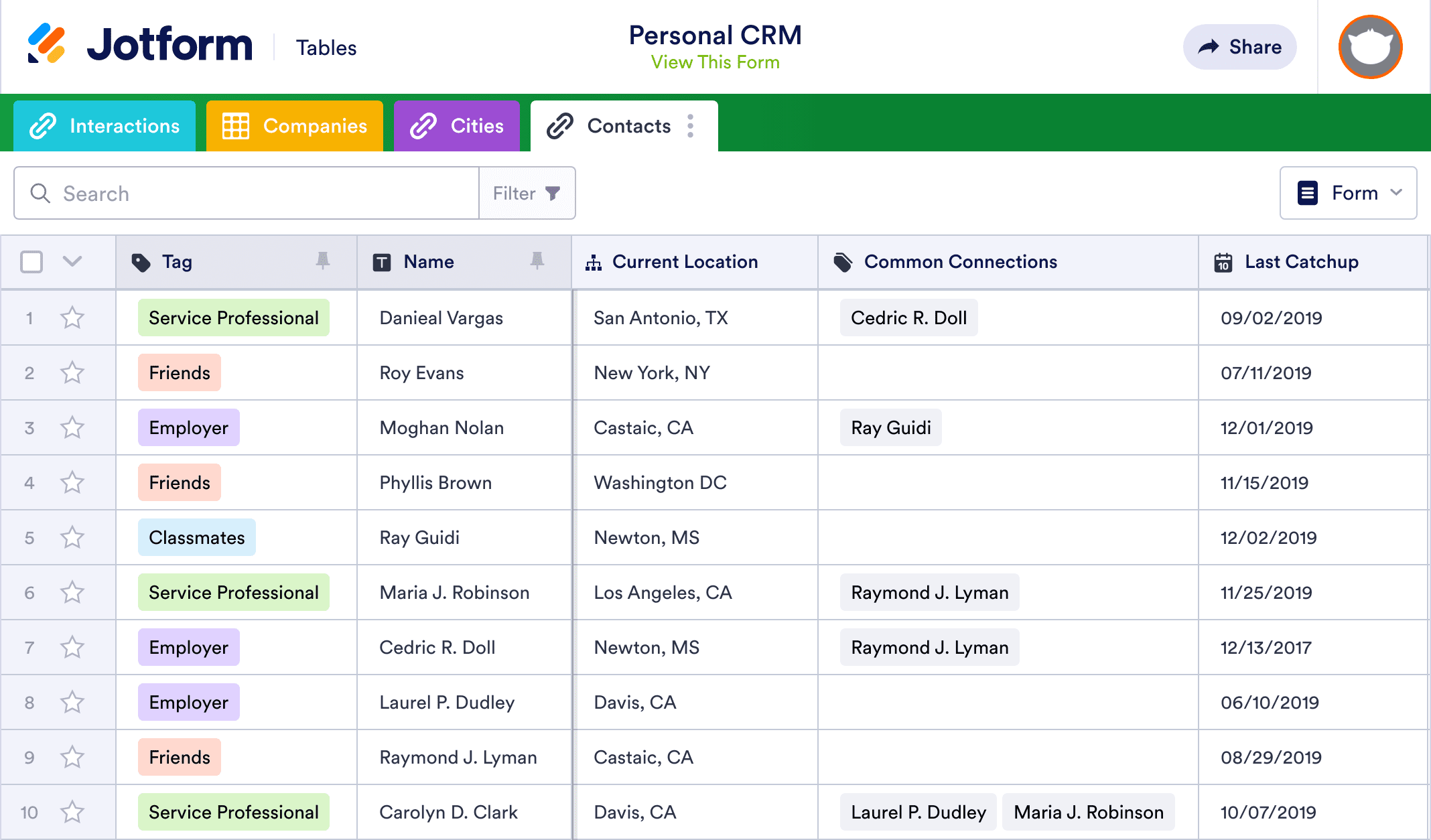 free personal crm