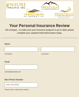 Personal Insurance Review Form