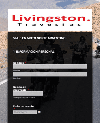 Form Templates: Personal, motorcycle and medical data