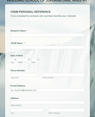 Form Templates: PERSONAL REFERENCE FORM