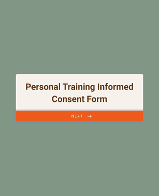 Personal Training Informed Consent Form