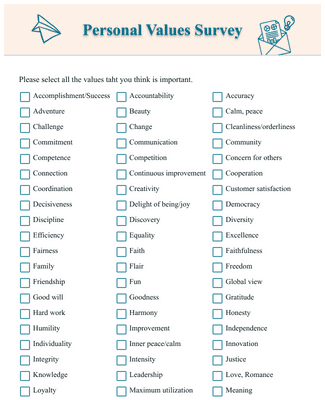 Personal Values Survey Form Template | Jotform