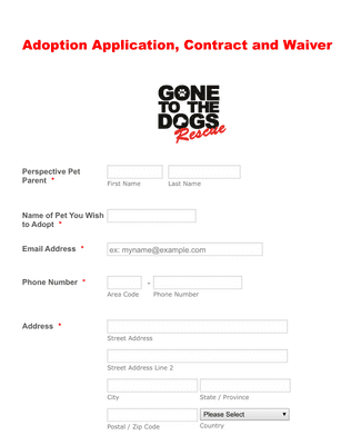 Pet Adoption Application Form