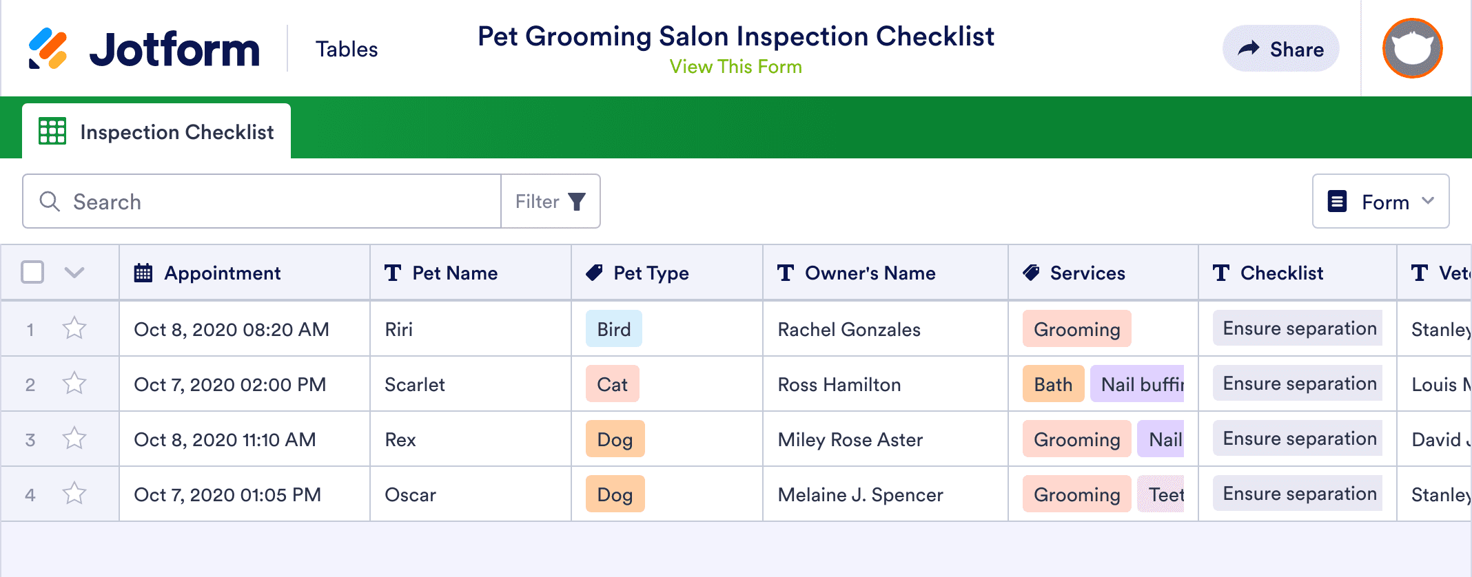 Pet Grooming Salon Inspection Checklist