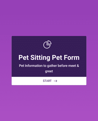 Form Templates: Pet Sitting Pet Form