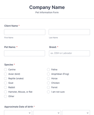 Pet Exam Form Template | Jotform