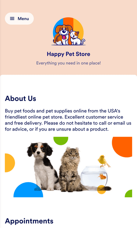 Template pet-store-app